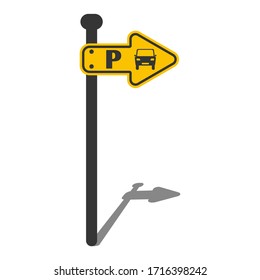 Parking sing direction indicator vector illustration design