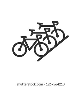 parking space for bicycles. linear icon. Line with editable stroke
