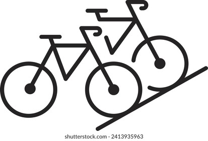 parking space for bicycles. linear icon. Line with editable stroke