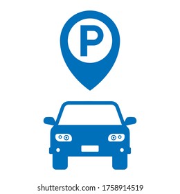 parking space icon where you can park your car. Flat vector illustration isolated on white background.