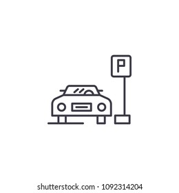 Parking space linear icon concept. Parking space line vector sign, symbol, illustration.