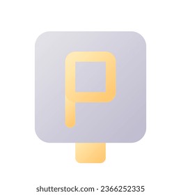 Espacio de estacionamiento píxel gradiente plano perfecto icono ui de dos colores. Regulaciones de lugares públicos. Pictograma simple relleno. GUI, diseño UX para aplicaciones móviles. Ilustración RGB aislada por vectores