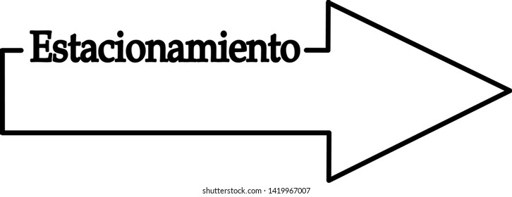Parking in Spanish icon arrow pointer illustration line