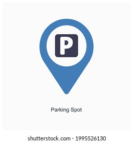 Parking Spot Area Icon Concept