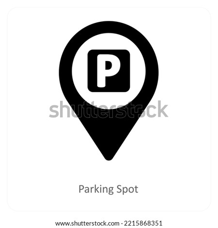 Parking spot and location icon concept