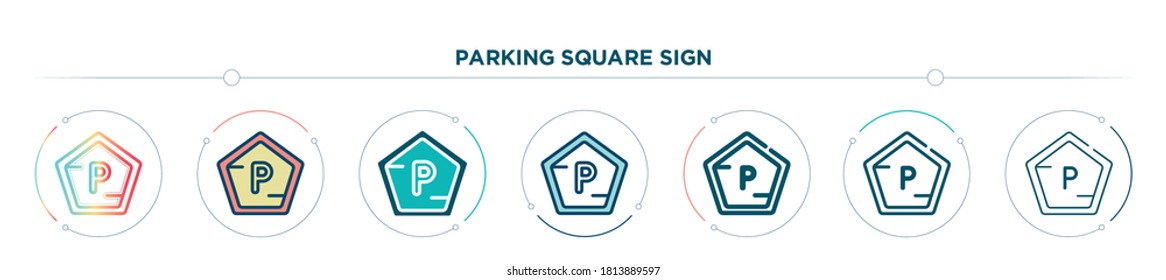 parking square sign icon designed in gradient, filled, two color, thin line and outline style. vector illustration of parking square sign vector icons. can be used for mobile, ui, web
