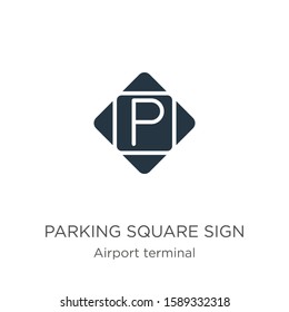 Parking square sign icon vector. Trendy flat parking square sign icon from airport terminal collection isolated on white background. Vector illustration can be used for web and mobile graphic design, 