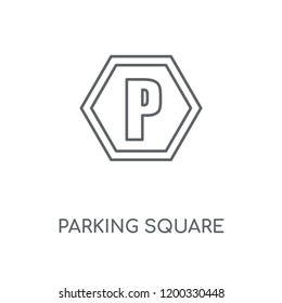 Parking Square Sign linear icon. Parking Square Sign concept stroke symbol design. Thin graphic elements vector illustration, outline pattern on a white background, eps 10.