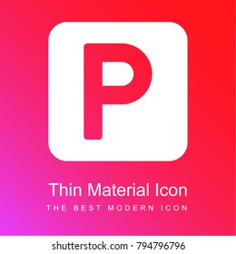 Parking Square Sign red and pink gradient material white icon minimal design