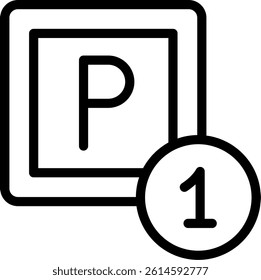Parking Surveillance Line Vector Icon Design