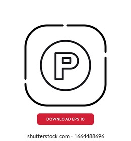 Parking symbol, Coworking outline vector icon. Modern, simple flat vector illustration for web site or mobile app