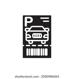 Ilustración vectorial de icono de ticket de estacionamiento lleno
