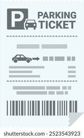 Parking ticket in flat design style (cut out)