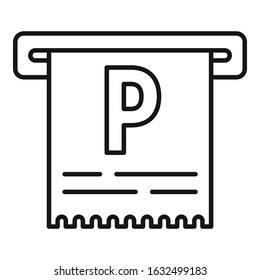 Parking ticket icon. Outline parking ticket vector icon for web design isolated on white background