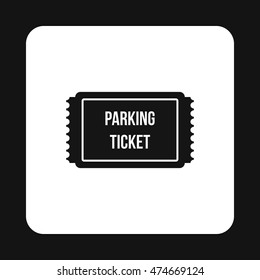 Parking ticket icon in simple style isolated on white background. Transport and service symbol