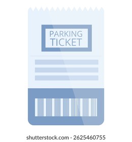 Parking ticket informing about fine for illegal parking showing with barcode