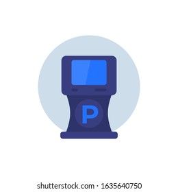 parking ticket machine icon on white