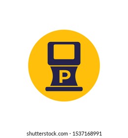 parking ticket machine icon, vector