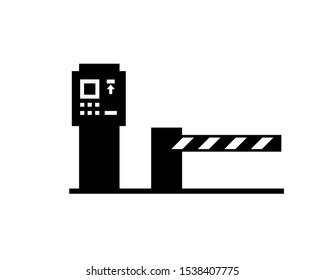 Parking ticket machine silhouette icon. Clipart image isolated on white background