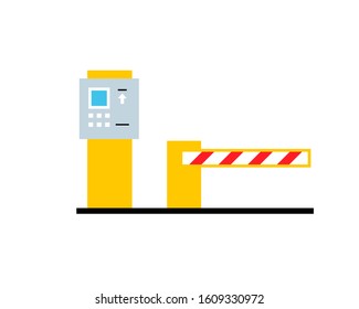 Parking ticket machine yellow icon. Clipart image isolated on white background