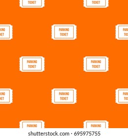 Parking ticket pattern repeat seamless in orange color for any design. Vector geometric illustration