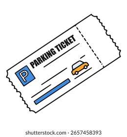 estacionamento ticket recibo zona plana cor vetor ilustração modelo design