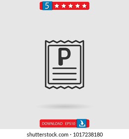parking ticket vector icon