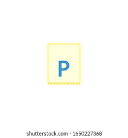 fondo blanco de la entrada de estacionamiento, vector de icono