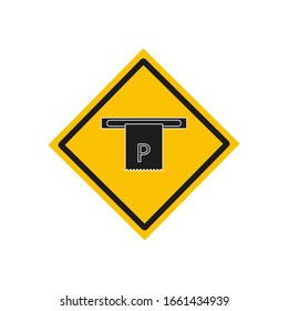 parking ticket white background, icon vector
