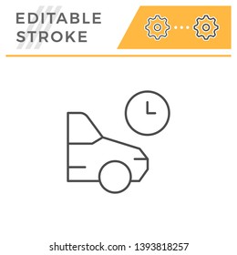 Parking time editable stroke line icon