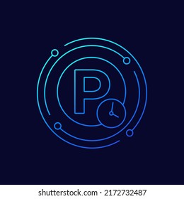 Parkzeitsymbol, lineares Design