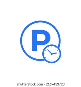 icono de tiempo de estacionamiento en blanco