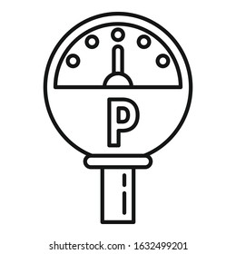 Parking timer icon. Outline parking timer vector icon for web design isolated on white background