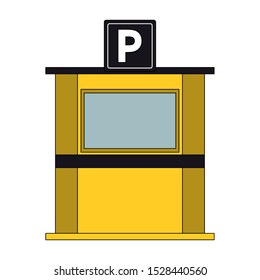 parking toll booth icon over white background, vector illustration