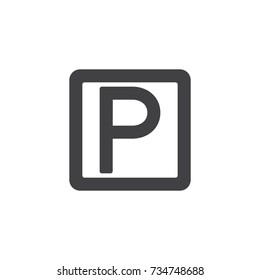 Parking traffic icon vector, filled flat sign, solid pictogram isolated on white. Symbol, logo illustration.