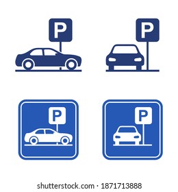 Parking traffic sign Icon vector isolated for graphic and web design. car symbol and P letter