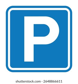 Parking traffic sign on white background