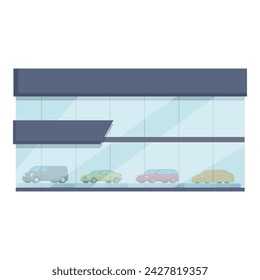 Parking transport icon cartoon vector. Car showroom. Dealer auto stand