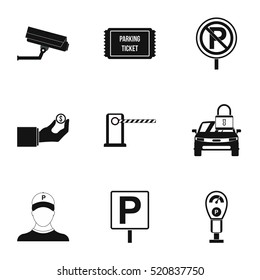 Parking transport icons set. Simple illustration of 9 parking transport vector icons for web