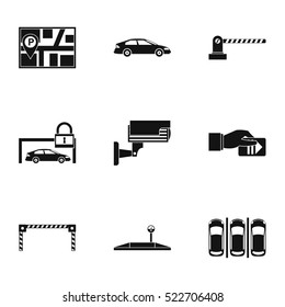 Parking transport icons set. Simple illustration of 9 parking transport vector icons for web