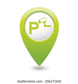 Parking under supervision icon on map pointer.