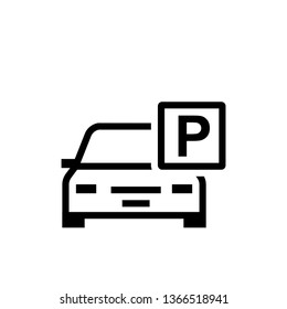 Parking valet outline icon. Clipart image isolated on white background