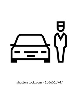 Parking valet outline icon. Clipart image isolated on white background