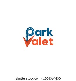 Parking lot and valet profession, vector logo design