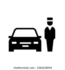 Parking valet silhouette icon. Clipart image isolated on white background