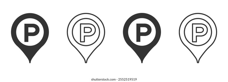 Projetos de ícone de design de vetor de estacionamento