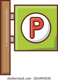 parking vector flat color icon