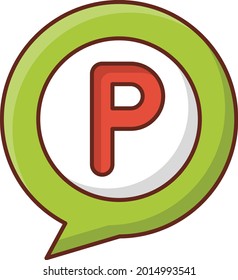 icono de color plano del vector de estacionamiento