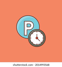 parking vector flat color icon