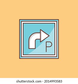 parking vector flat color icon